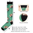 thumbnail image 3 of FORMRS Womens Knee High Socks Casual Long Thick Travel Daily Wear, 2 Pairs, Green American Footballs, 3 of 6