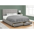 thumbnail image 2 of Monarch Specialties Bed, Queen Size, Platform, Bedroom, Frame, Upholstered, Linen Look, Wood Legs, Grey, Transitional, 2 of 4