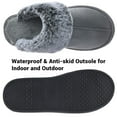 thumbnail image 4 of VANSARTO Women's Comfy Faux Fur Scuff Slippers Micro Suede Memory Foam Slip on Fuzzy Slide House Shoes Anti-Skid Sole, Grey, Size 5-6, 4 of 6