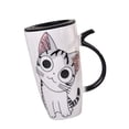 thumbnail image 4 of Taza de cerámica para café y té con diseño de gato, 600 ml, novedosa taza de cerámica para la mañana con tapa para el hogar y la oficina., 4 of 13