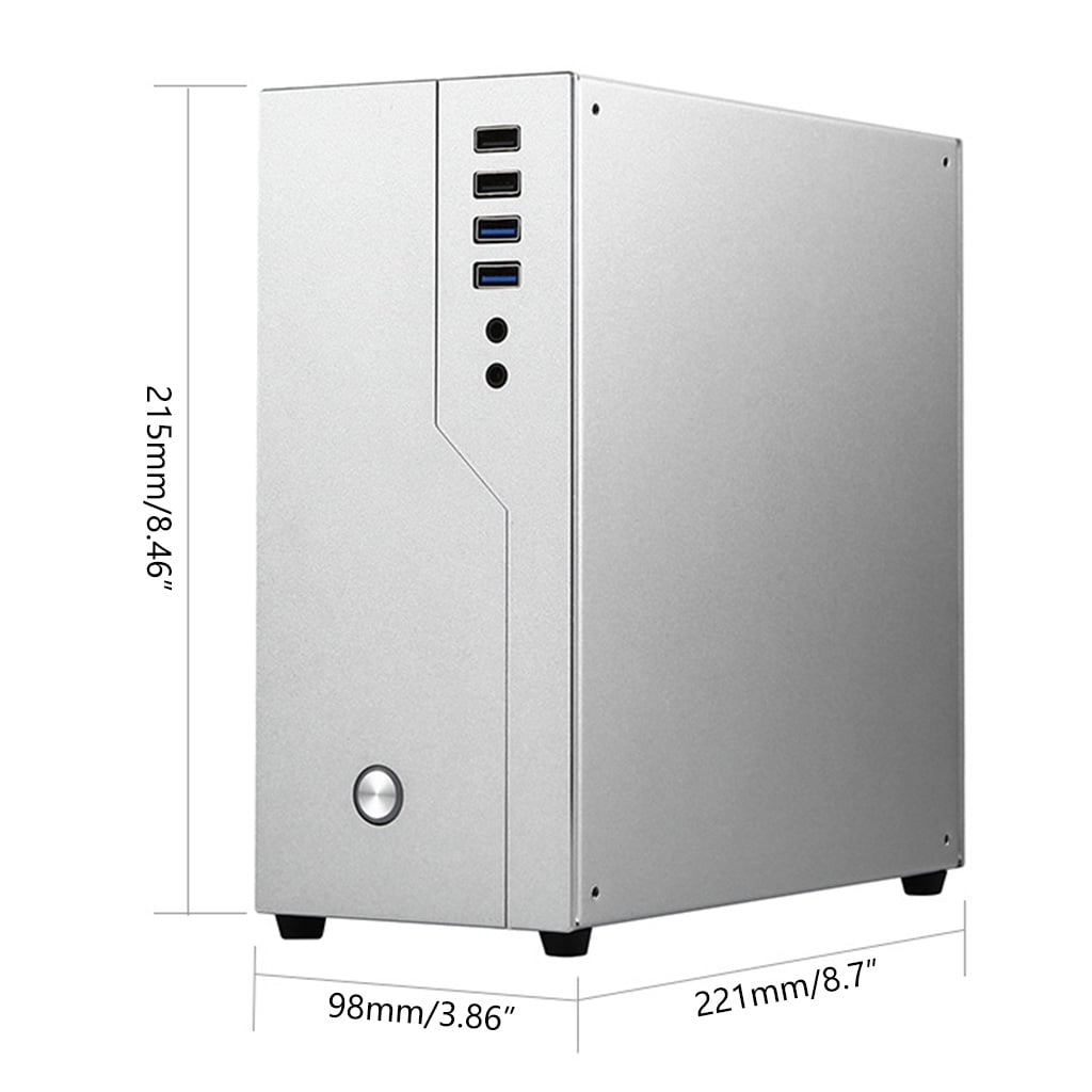 FH01 Mini ITX Computer for Case All Aluminum HTPC Office Home Theater Computer Box Desktop Chassis Front USB 3.0