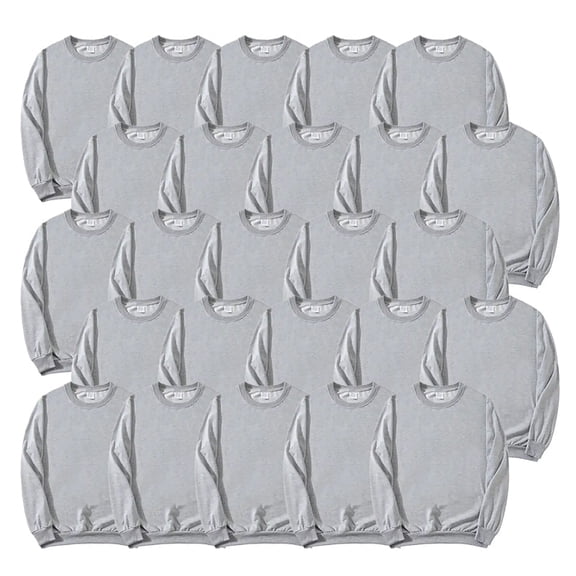 AGH 25 pack Sublimation gray blank Hoodies plain pullover Polyester Sweatshirt for heat press machine