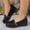 Black, variant on YOUYEDIAN Loafers for Women Fashion Platform Wedge Heel Round Toe Vintage Slip On Comfy Flats Versatile Outdoor Casual Walking Shoes