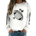 thumbnail image 2 of Football Sweatshirt for Women Crew Neck Long Sleeve Graphic Printed Pullover Shirt Lightweight Casual Loose Fit Fashion Tops 2025, 2 of 5