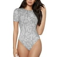 thumbnail image 2 of Picia Silver Mosaic Womens One Piece Swimsuits Modest Tummy Control Bathing Suits Lace Up Slimming Swim Suit-Large, 2 of 9