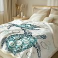 thumbnail image 2 of Sea Turtle Fleece Throw Blanket for Kids Soft Plush Aqua Blue Tortoise Sherpa Blanket for Couch Sofa Gift for Turtle Lovers, Twin (60" X 80"), 2 of 6