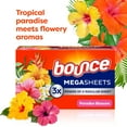 thumbnail image 4 of Bounce Mega Dryer Sheets, Paradise Blossom, Mega Fabric Softener Sheets with Static Control, Wrinkle Reduction, Extra Softness, Lasting Scent, Repels Lint 120CT, 4 of 10
