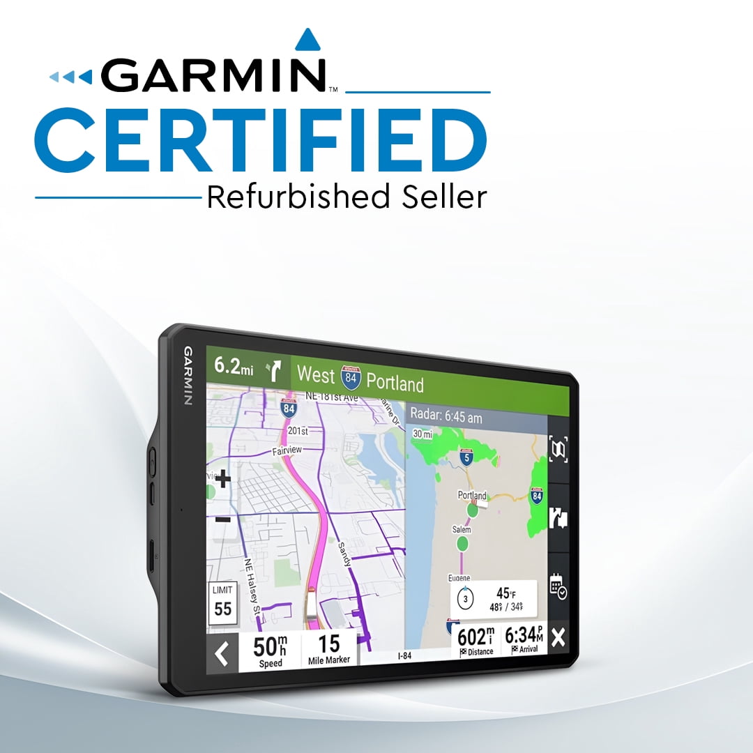 Restored Garmin dēzl OTR1010 10" Truck GPS Navigator, Custom Routing, Birdseye Satellite View, Bluetooth, Live Traffic, Black (Refurbished)