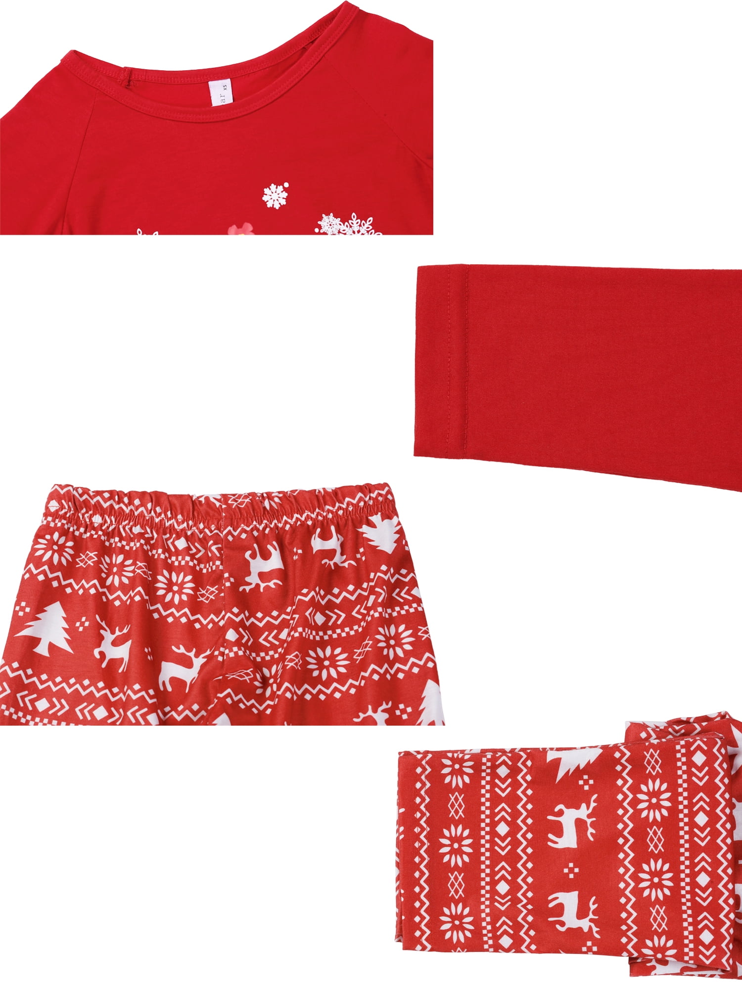 DARING DIVA Top Cute Print Pants Red Family Pajama Set ["Men"] 2XL Red