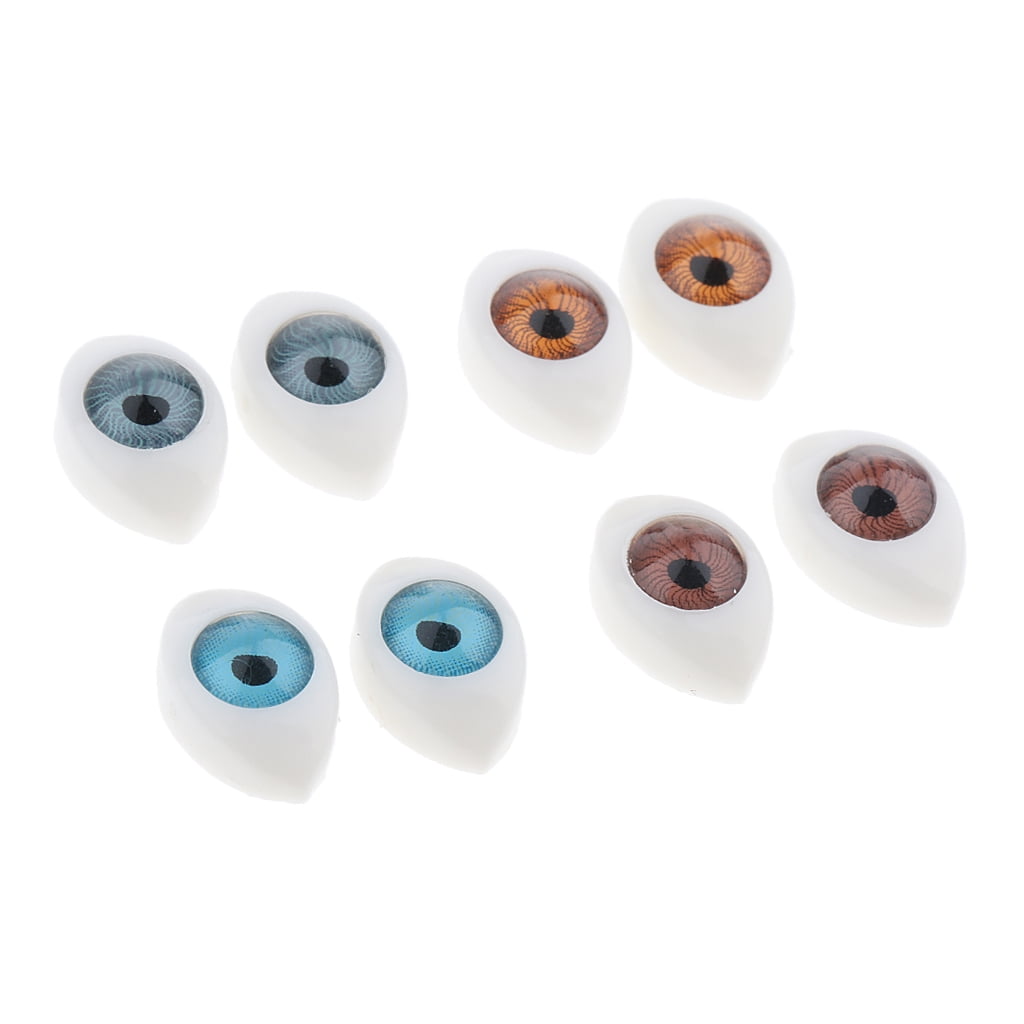8PCS Plastic Oval Fake Eyes Eyeballs DIY Mask Doll Bear Toy Making Accs 9mm 