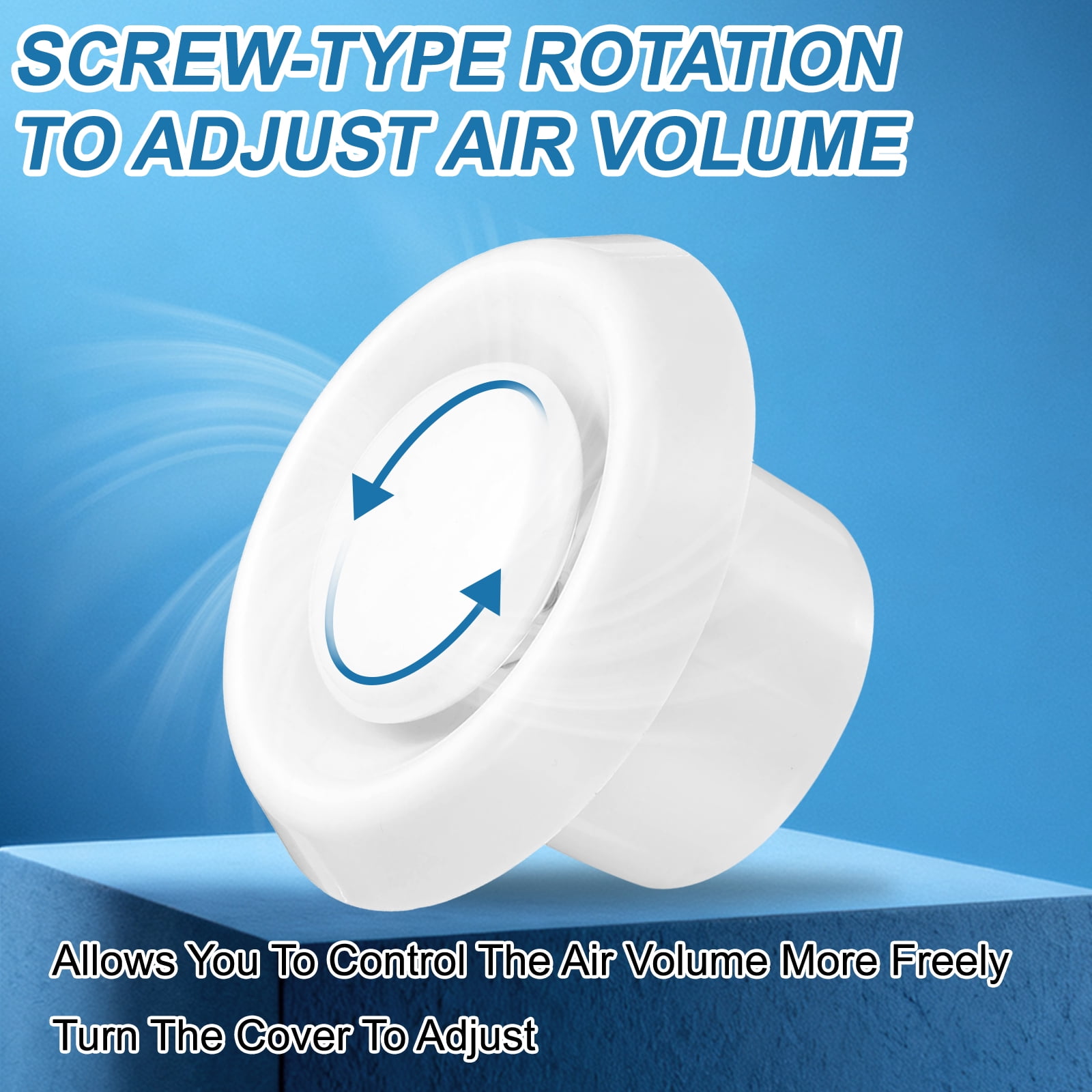 Uxcell 4 Inch Round Air Vent Cover, 2PCS ABS Exhaust Adjustable Valve Diffuser, White