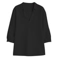 thumbnail image 4 of Jacenvly Hauts à Manches Longues pour Femmes Liquidation Chemise à Manches Longues Col Porte Tube Régulier Couleur Unie Haut pour Femmes Chemise Hauts pour Femmes Vente, 4 of 5