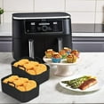 thumbnail image 3 of Jinsinto Silicone Pot for Double Air Fryer, 2PCS Reusable Air Fryer Liners, Silicone Air Fryer Basket, Accessory for Air Fryer, Oven, Microwave, Cake Mold, black, 3 of 5