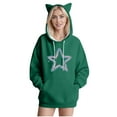 thumbnail image 2 of Sakmal Womens Hooded Sweatshirts Green Cute Sweatshirts Comfy Stars Print Hoodies with Pockets, 2 of 5