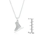 thumbnail image 2 of Women's Brass Delicate .4 Ct Ice Skate CZ Pendant Necklace, 2 of 2