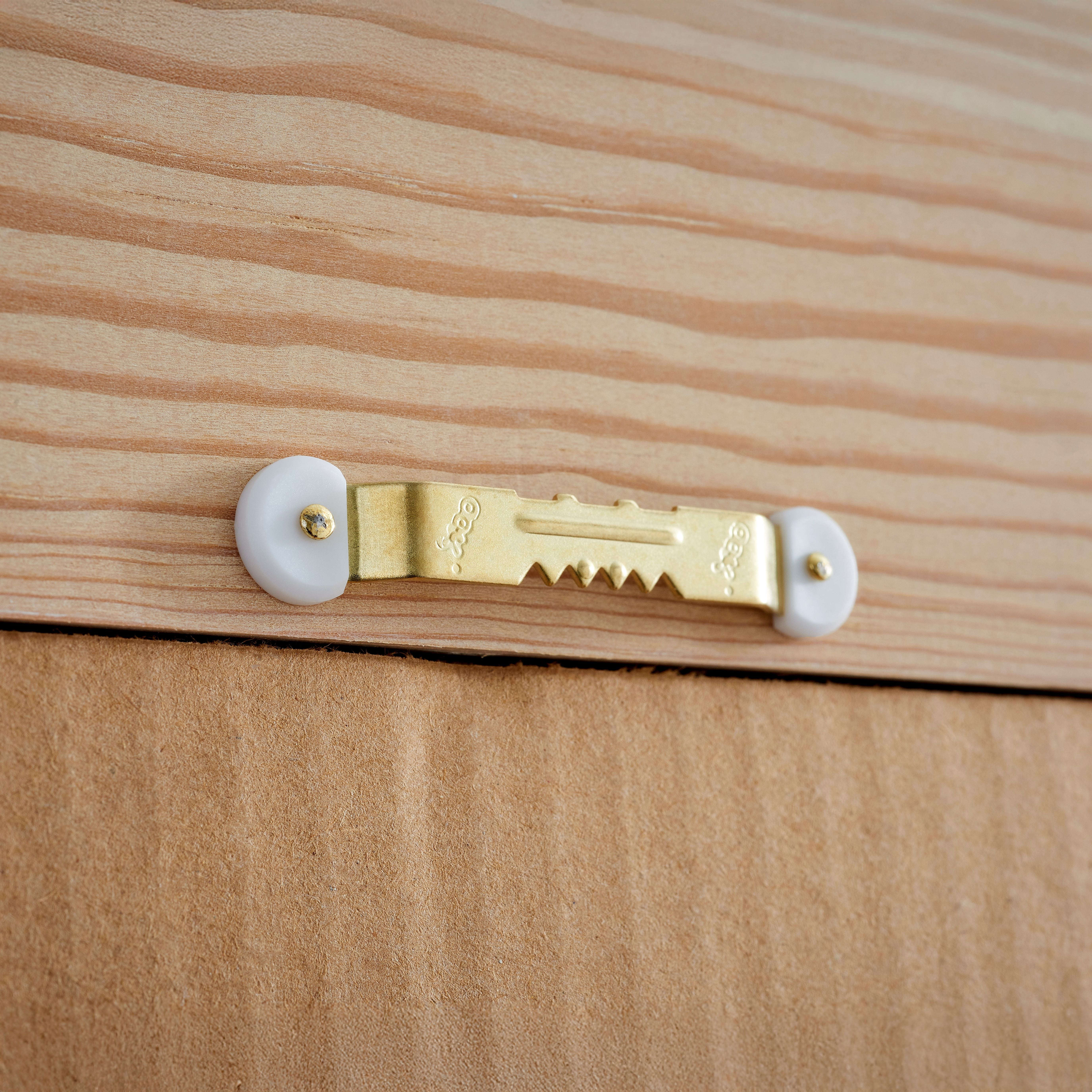 (3 pack) Ook Sawtooth Picture Hangers, Small Mirror Hangers, Steel, Brass Finish, Gold, 14 pack