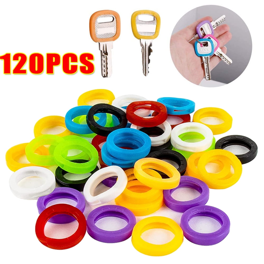 Key Cap Tags in Assorted Colors Key Identifier Covers Paper Labels for Standard Flat House Keys