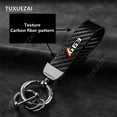 thumbnail image 4 of For Mercedes Benz G63 Leather Carbon fiber Keychain Car Key Ring With Horseshoe Buckle Car Styling Accessories, 4 of 6