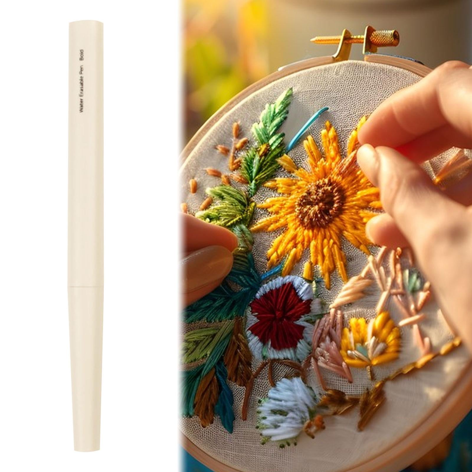 yotijay Water Soluble Marker DIY Embroidery Crafts Print Patterns Accessories Pen White