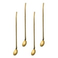 thumbnail image 3 of MasteelfCA 4Pcs Stainless Steel Spoon Straw Reusable Drinking Spoon Ice Cream Spoons, 3 of 8