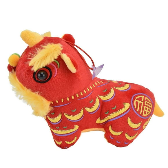 Chinese Style Lion Dance Plush Toy Kids Cute Stuffed Animal Plush Toy Home Car Decoration Birthday Gift