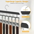 thumbnail image 4 of AcerichFad 4 Pack Belt Hangers for Clothes, Wooden Tie Hanger with 56 Hooks, 360° Swivel Space Saving Clothes Racks Closet Organizers, Black, 4 of 6