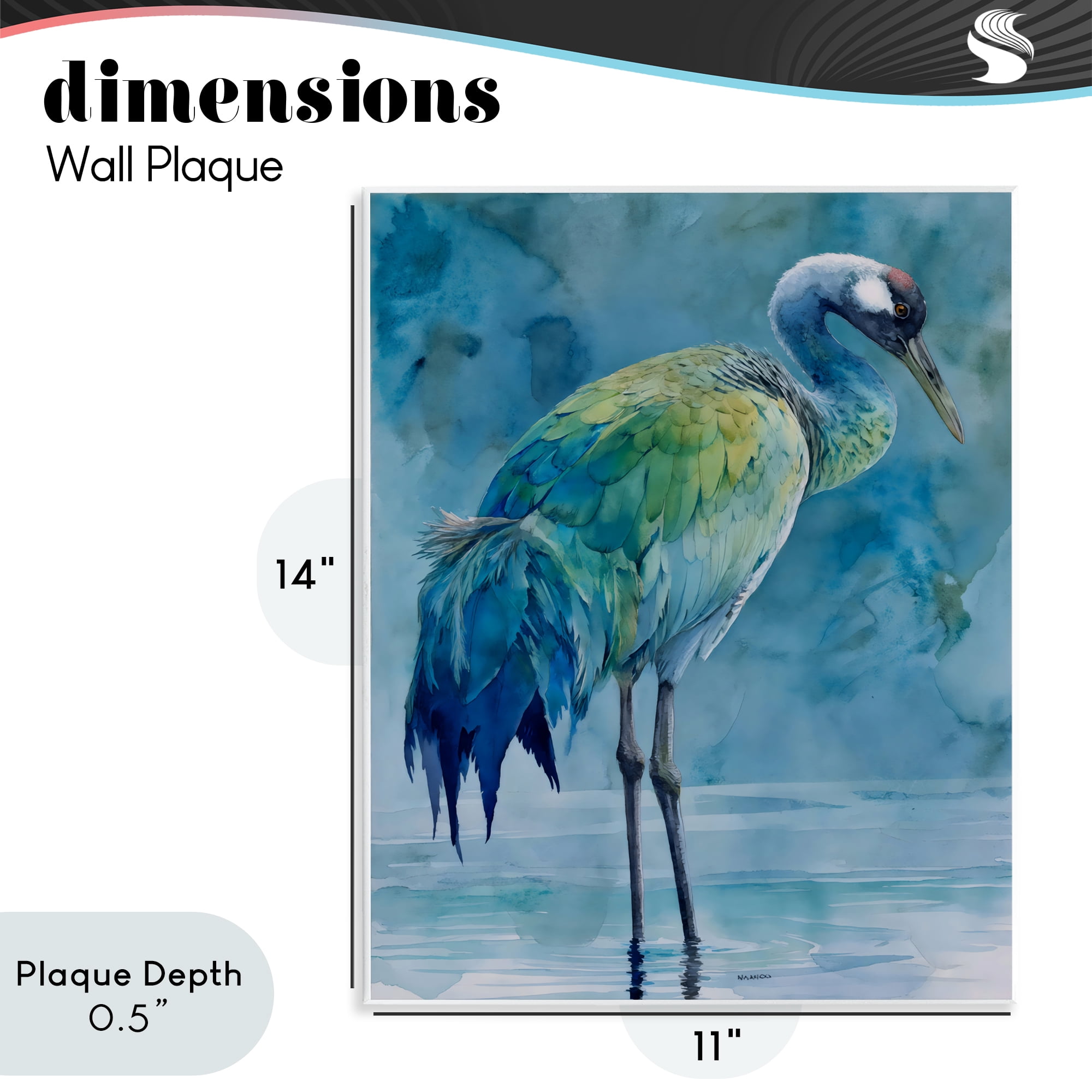 Stupell Industries Turquoise Feathered Coastal Bird Wall Plaque Art, design by Franklyn Gregory