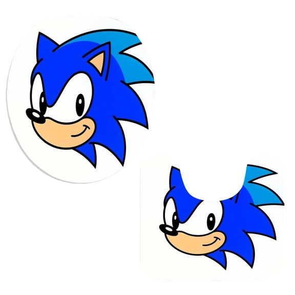 2-piece Set Bathroom Accessories" ,Classic Retro Cartoon The Hedgehog Simple Art Flannel Bathroom Mat Set