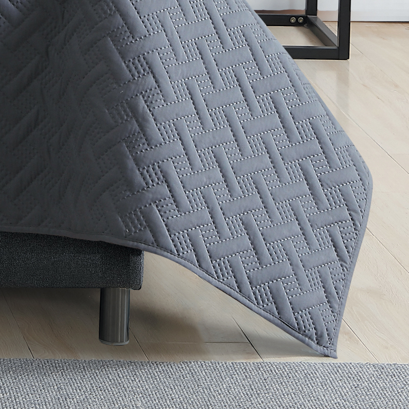 Mainstays Ultra Soft Solid Basketweave Grey Full/Queen Quilt