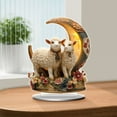 thumbnail image 4 of Set de tres piezas de adornos 2D de la serie Lamb Flat, decoraciones para el hogar caprichosas con materiales de calidad, y una decoración versátil para el escritorio y las estanterías para salón y, 4 of 8