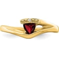 thumbnail image 4 of Solid 14k Yellow Gold Trillion Garnet and Diamond Ring - Ring Size 7.0, 4 of 8