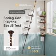 thumbnail image 7 of Corner Shower Caddy Tension Pole Brown Shower Caddy 18/8 Stainless Steel Rustproof 4 Tier Adjustable Shower Organizer Bathroom Shelves Storage Rack 32-122inch, 7 of 7
