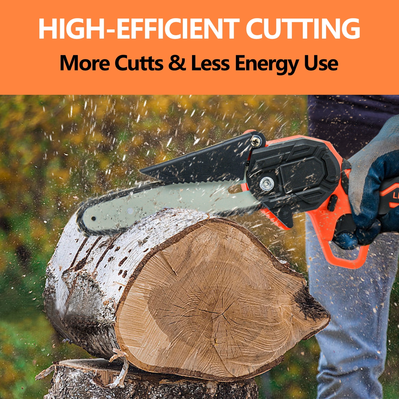 Ziss 4-Inch+6-Inch Mini Chainsaw Kit with 3 Rechargeable Batteries, Portable Electric Cordless Handheld Chain Saw for Tree Branches, Courtyard, Household and Garden