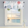 thumbnail image 4 of Valances for Windows Watercolor Marine Shell Turtle Coral Rod Pocket Short Curtain for Bathroom Living Room Bedroom Ocean Starfish Nautical Anchor 1 Panel 54x18in, 4 of 9