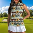thumbnail image 3 of Jeiento Couples Matching Golf Shirts Sunflower Aztec Quick Dry Men's Short Sleeve Shirts & Women's Sleeveless Tank Top 2 Piece Golf Outfit Set for Tennis, Hiking, Outdoor Sports, 3 of 7