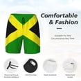 thumbnail image 3 of Mens Swim Trunks Jamaican Flag Quick Dry Board Shorts with Compression Liner, 3 of 6
