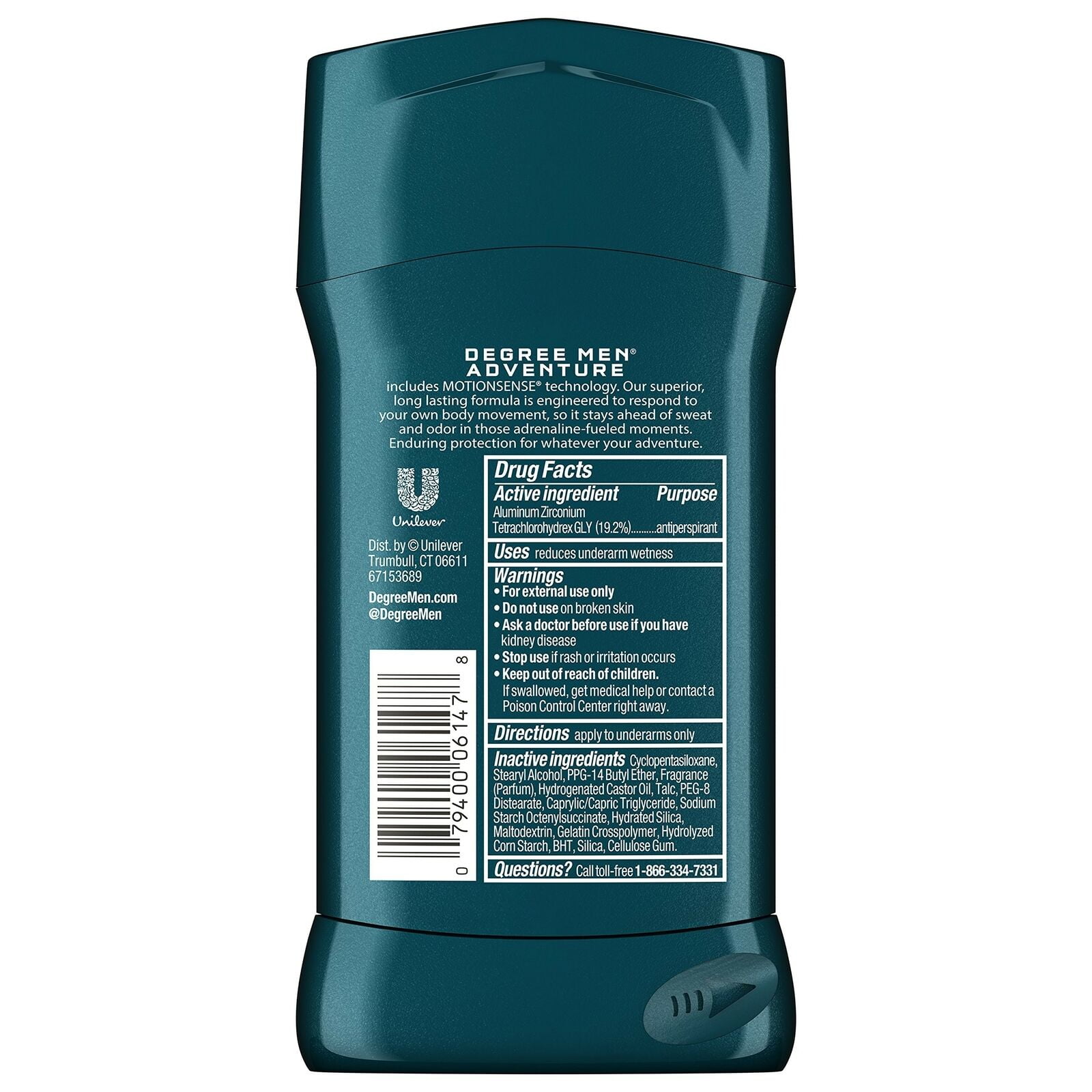 Degree Men Adventure Advanced Protection Antiperspirant Deodorant Stick, 2.7 oz (Pack of 3)