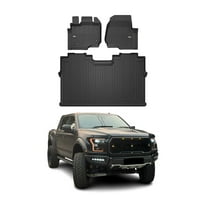 OMAC Premium Floor Mats for Ford F-150 2015-24 SuperCrew All-Weather Heavy Duty
