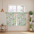 thumbnail image 2 of Sage Green Spring Floral Kitchen Curtain for Berdoom Living Room Cafe 45" Length, Elegant Farmhouse Flowers Birds Watercolor Tiers Curtains Light Filtering Drapes Window Treatment 2 Panels 52"Wx45"L, 2 of 8