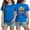 Blue, variant on Cute Shirt for Girls Size 7 Hawaiian Tropic Sunshine Letter Print Beach Vacation T-Shirt Short Sleeve Summer Shirts Preppy Girls Clothes Tee Tops Wine 9-10 Years