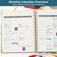 thumbnail image 3 of NIRMIRO 2026-2027 Academic Planner, Hardcover Large Jul.2026 to Jun.2027 A4 Spiral Hardcover Planner with Weekly & Monthly Layouts, 8.5"x11", 12 Month Tabs, 4 Stickers, Inner Pocket, for School, 3 of 7
