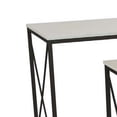 thumbnail image 2 of Benjara Zoe Plant Stand Table Set of 3-Metal-Rectangular Marble Top-Black Metal, 2 of 5