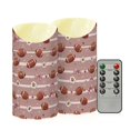 thumbnail image 2 of Football Bow Pattern Flameless Candles 2 PCS with Remote Realistic Moving Flame LED Tapered Pillar Set for Home Decor, 2 of 7
