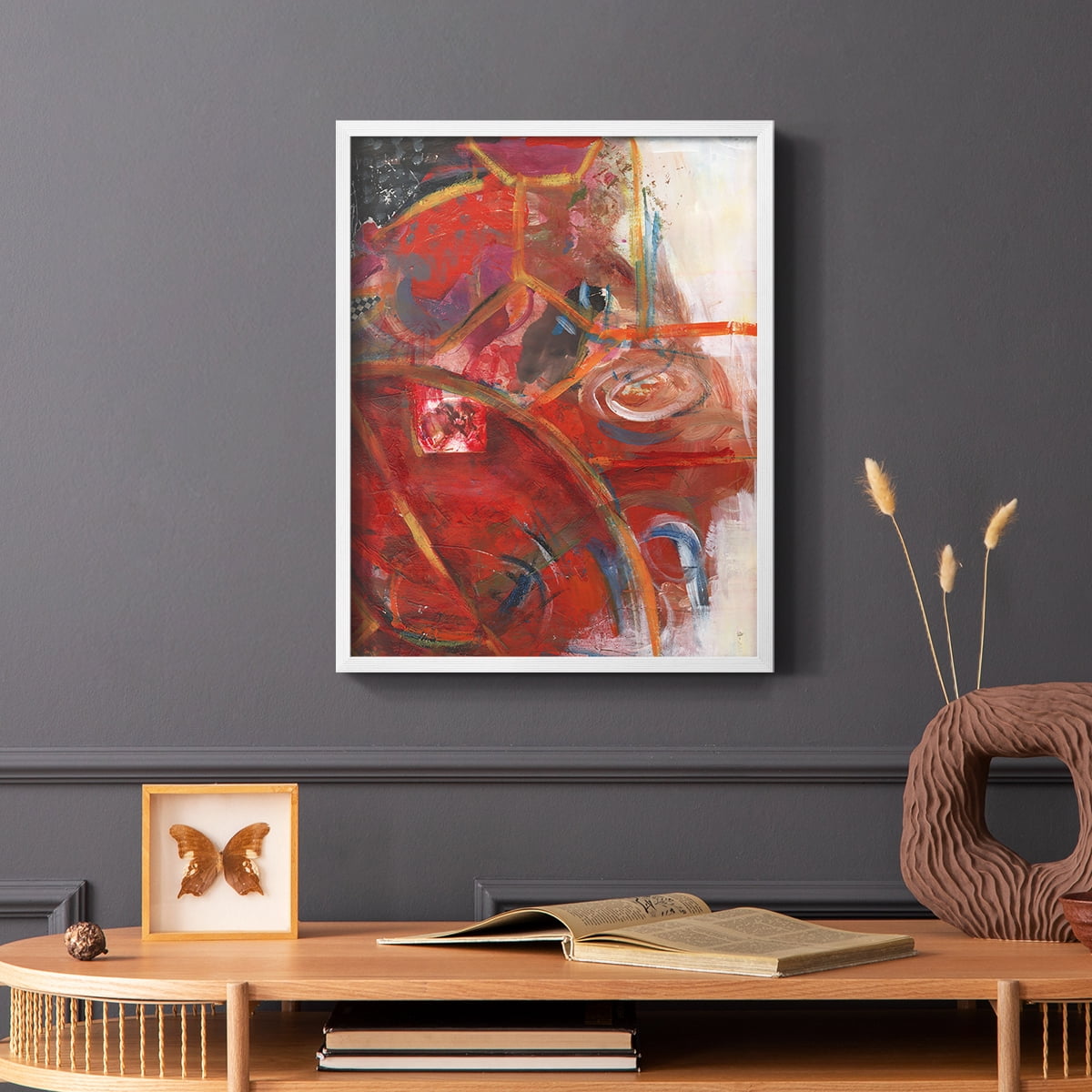 City Life I Framed Print in White Solid Wood Framed Print No Nail Hanging