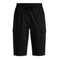 thumbnail image 4 of Oiangi Women's Cargo Shorts Elastic Waist Drawstring Hiking Shorts Straight Leg Athletic Shorts with Multi-Pocket Black XL, 4 of 8