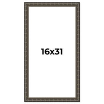 16x31 Frame Black Bamboo Solid Wood Picture Frame Width 1.5 Inches | Interior Frame Depth 0.5
