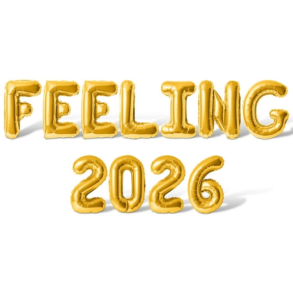 Letter Balloons - FEELING 2026 16" Inch Alphabet Letters Foil Mylar Balloon New Years Party Banner (Gold)
