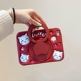 thumbnail image 2 of ELEHOLD for iPad mini 7 (A17 Pro)2024/6th Case,Cute Cartoon Soft Silicone Rotating Handle Stand Shock-Absorbent iPad Case with Pencil Holder and Shoulder Strap,Red Cat, 2 of 7