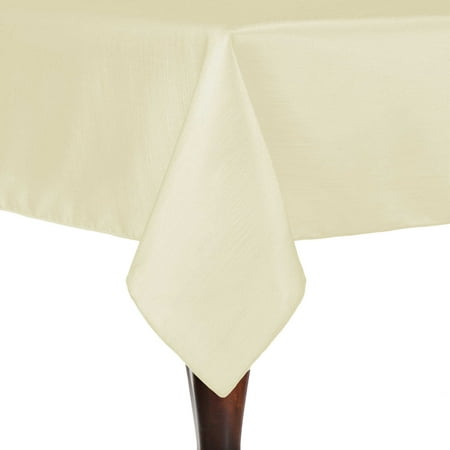 

Ultimate Textile (3 Pack) Reversible Shantung Satin - Majestic 52 x 70-Inch Rectangular Tablecloth - for Weddings Home Parties and Special Event use Ivory Cream