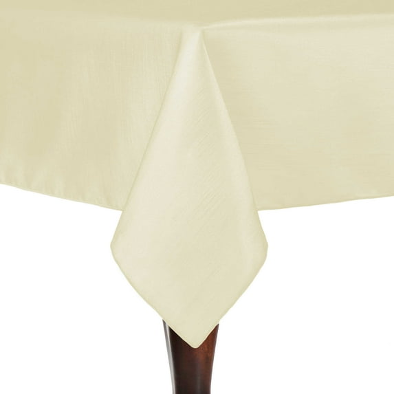 Ultimate Textile (2 Pack) Reversible Shantung Satin - Majestic 72 x 120-Inch Rectangular Tablecloth - for Weddings, Home Parties and Special Event use, Ivory Cream